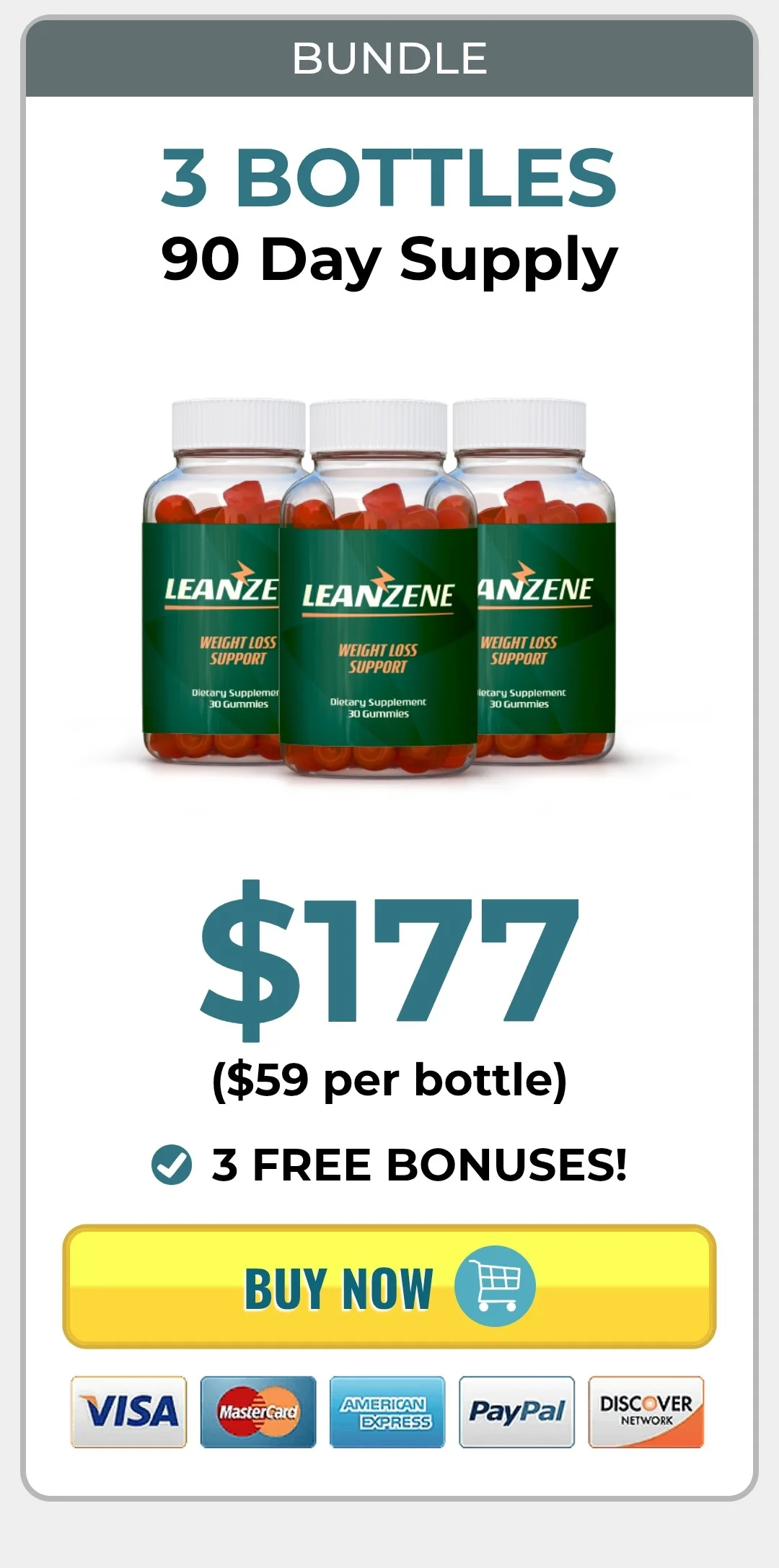 Leanzene™ 3 bottles pricing